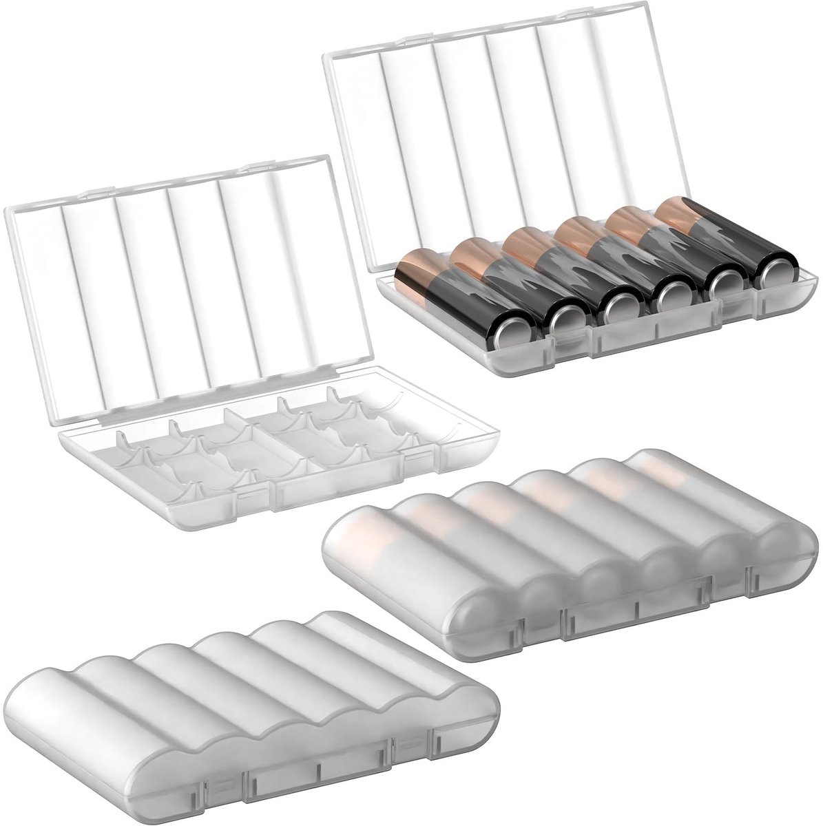 Dailygoods - Draagbare Batterijopbergdoos voor 6 AA Batterijen