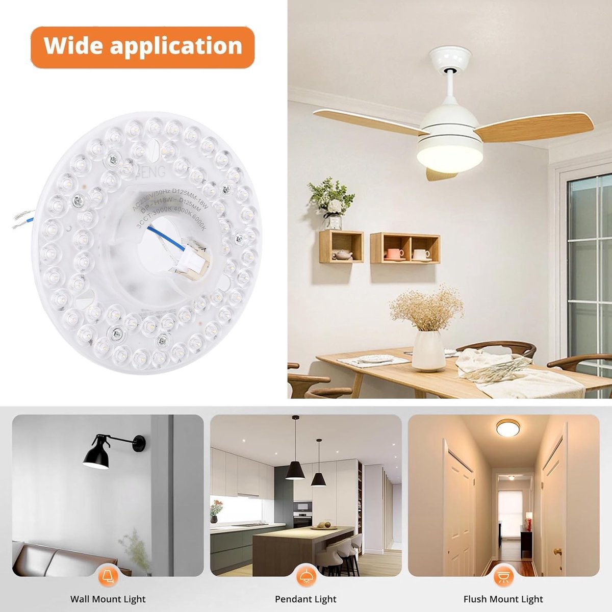 Dailygoods - LED Plafondventilator Lichtkit met Geheugenfunctie en Dimbaarheid
