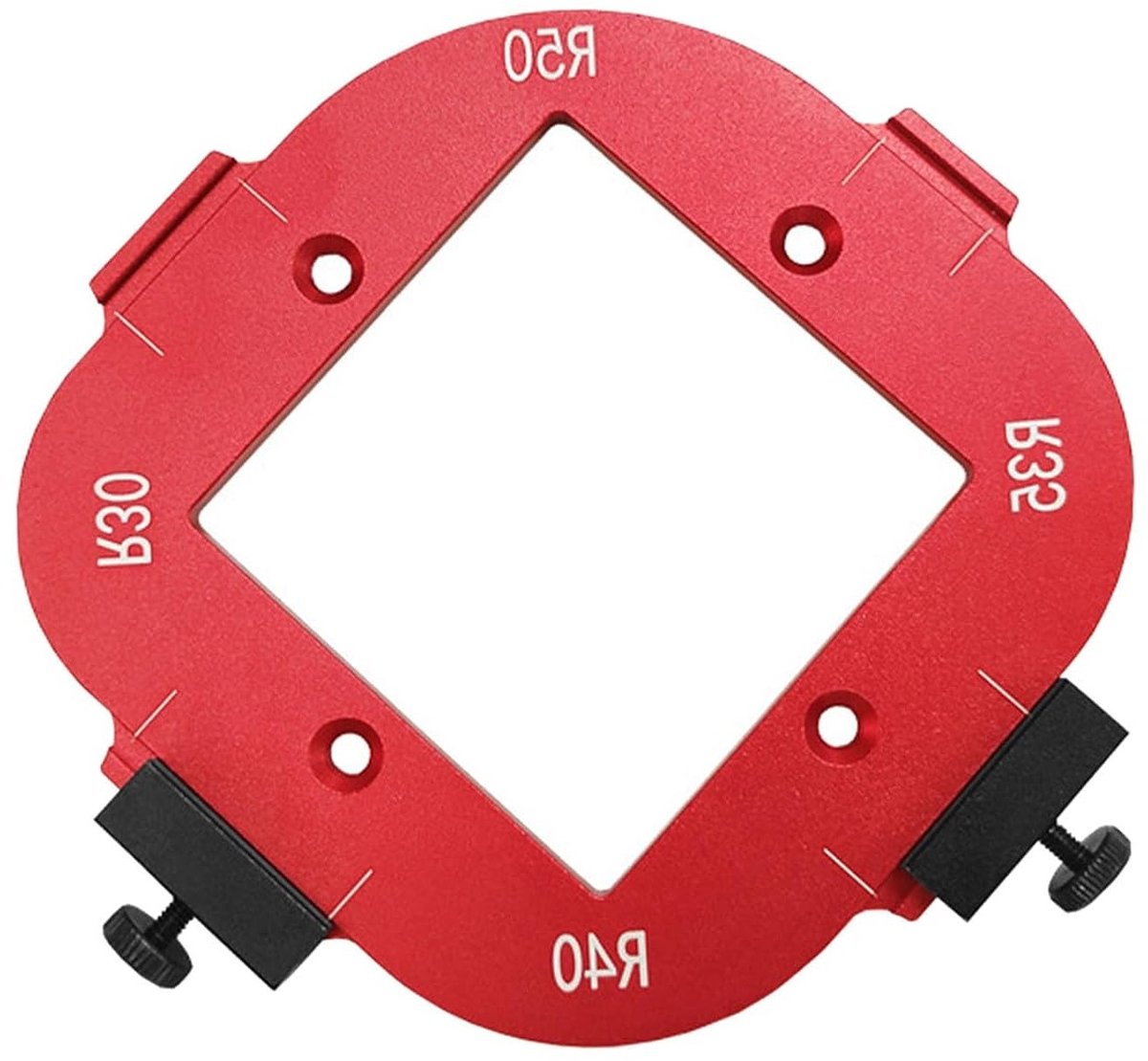 4 in 1 Radius Jig Router Templates voor Houtbewerking - Aluminium Hoekfreesjablonen voor Ronde Hoeken, R30 R35 R40 R50, Precisie Gereedschap voor Meubelmakerij
