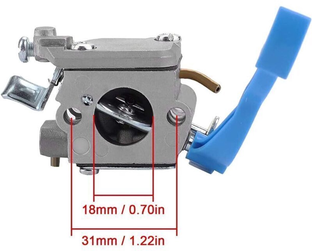C1Q-W37 carburateurrevisieset, XU, geschikt voor Husqvarna 125B 125BX 125BVX 28CC bladblazer, geschikt geschikt voor carburateurs C1Q-W37 (modelnummers 590460102 en 545081811), inclusief brandstofleidingset (modelnummer 581798001). – foto 4