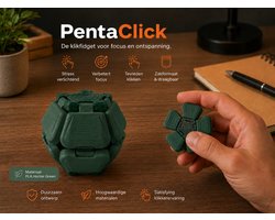 Skushy 2x PentaClick Vert Chasseur – Fidget de concentration premium pour bureau et en déplacement – Gadget de bureau compact – Fidget de main cliquable – Design de poche moderne