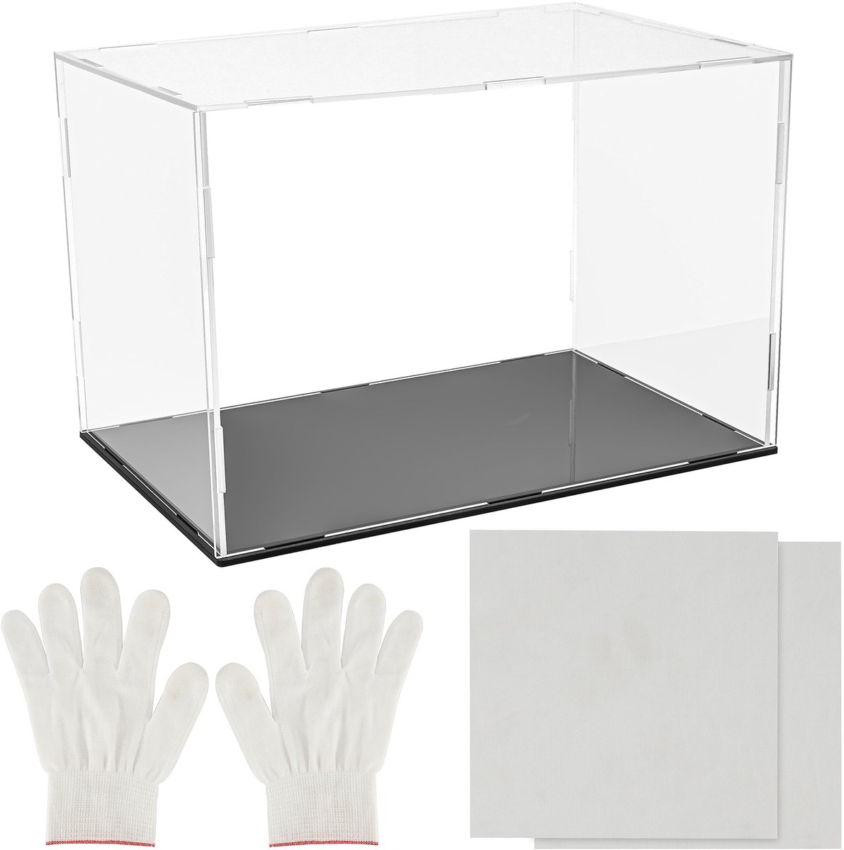 Dailygoody - Rechthoekige Vitrine - Acryl Display - Hoogwaardige Showcase - Transparant - Verzameling Beschermen - Geschikt voor Antiek en Juwelen