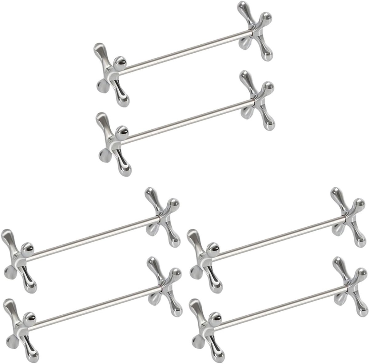 3 Sets Eetstokjeshouders voor Bestek, Lepelhouder en Organiser met Deksel, Zilver, Zinklegering, Perfect voor Feestjes en Organisatie