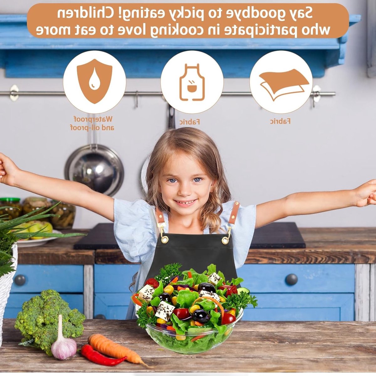 Unisex Schort voor Koken en Tuinieren met 4 Zakjes en Kruisriem, Waterdicht BBQ Schort voor Mannen en Vrouwen