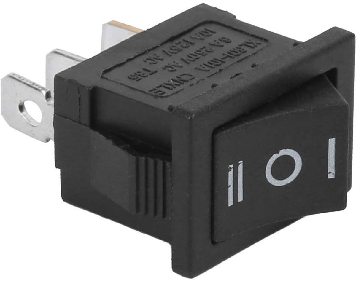Dailygoody - KCD1 AC 6A 250 V/10A 125 V Mini Rocker Switches - Tuimelschakelaar - Zwart - 3-Pins - Geschikt voor Huishoudelijke Apparaten - 1...