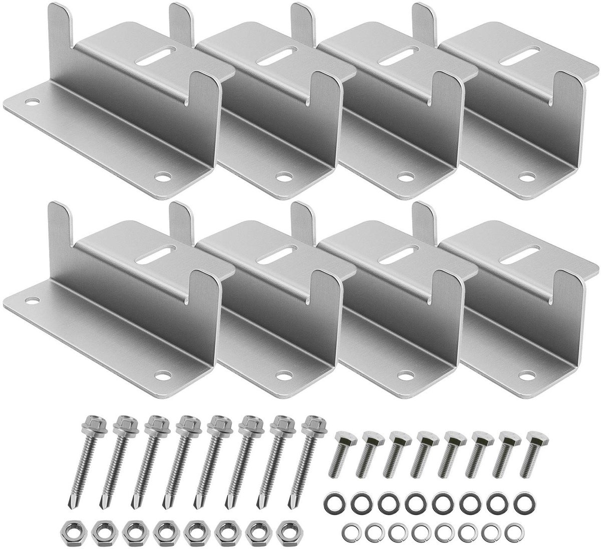 Dailygoody - Zonnepaneel Bevestiging - Montagebeugels Kit - Aluminium - Zilver - Voor Camper en Caravans - Inclusief Accessoires