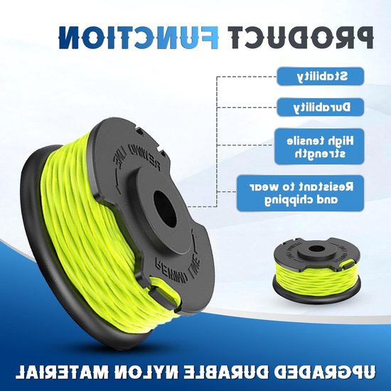 Set van 4 Vervangende Draadspoelen voor Trimmers, 2.0 mm Dikte, 6.1 m Lengte, Geschikt voor Diverse Merken — afbeelding 3