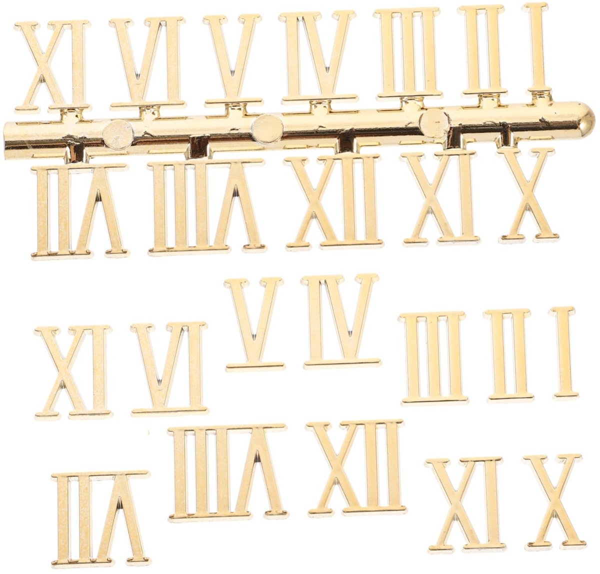 Dailygoods - Dailygoody - Wandklok Cijfers - Creatieve Vervangingsnummers - Goud - Romeinse Klok Cijfers - DIY Klok Accessoires - Geschikt voor Huiskamer - Goud