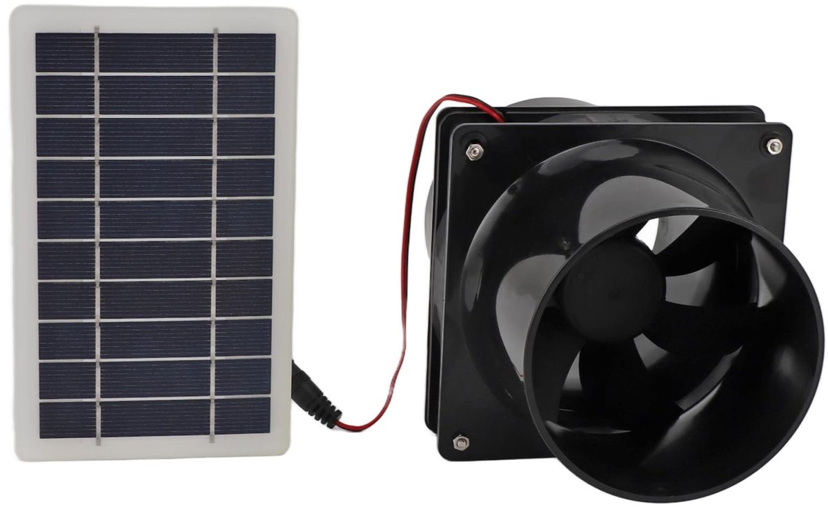 Dailygoods - 12V Zonne-energie Afzuigventilator met 10W Zonnepaneel