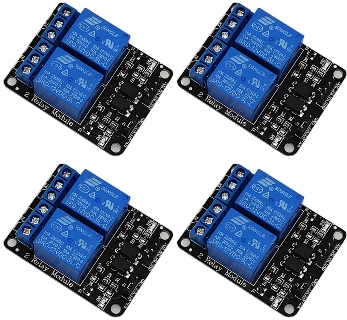 Dailygoody - 12 V Relaismodule - 2 Kanaals Relais - Opto-koppeling - Zwart - Microcontroller Aansluiting - Voor Raspberry Pi en Arduino