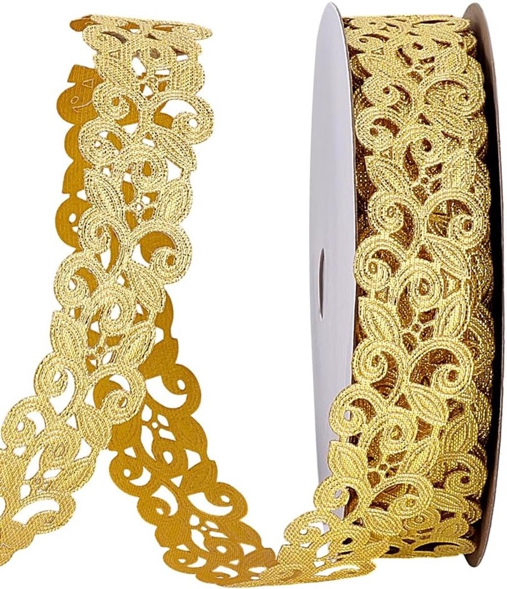 Gouden Kanten Rand 18.3m 25mm voor Naaiwerk, Jacquard Borduurwerk en Versiering van Kostuums, Jurken en Hoeden