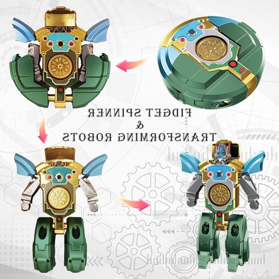 Transformeerbare 2-in-1 Robot Fidget Spinner Speelgoed voor Stressverlichting, Sensory Speelgoed voor Kinderen en Volwassenen, Ideaal Reis- en Handspinner Speelgoed — afbeelding 5