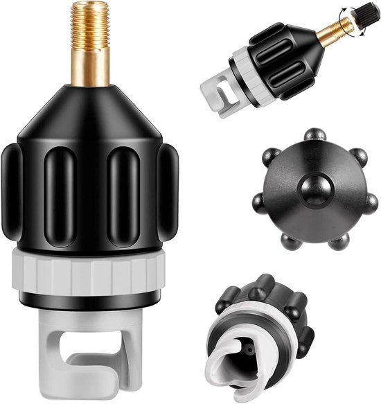 SUP Pompadapter - Ventieladapter Kajak - Watersport Accessoire - Snelle Omzetting - 3.4 x 7.8 cm - Zwart — afbeelding 2
