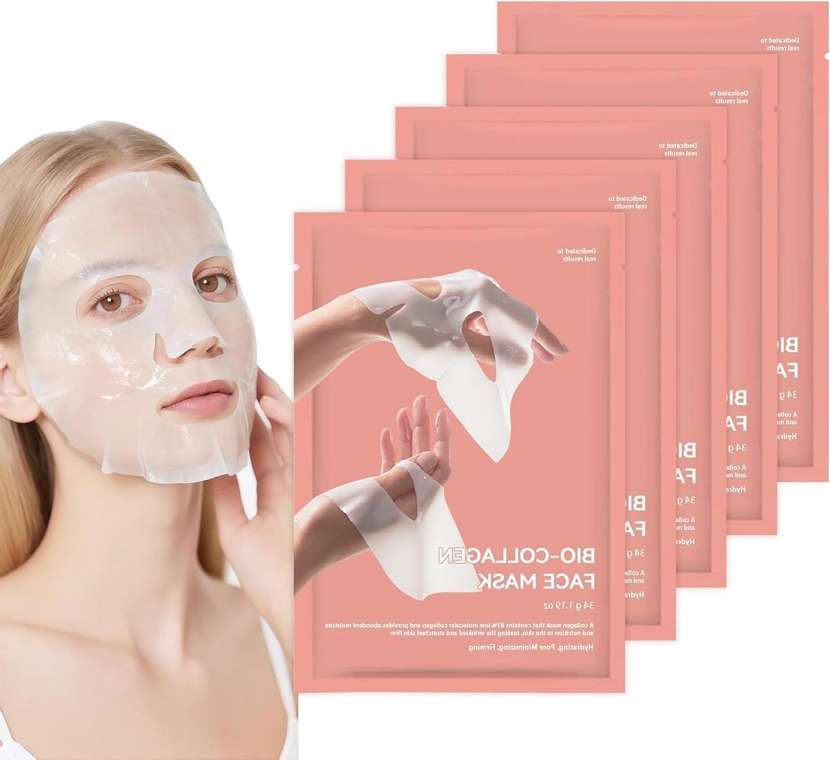 5-delige nachtmasker set voor de huid, hydraterend hydrogel masker, pore-verkleinend en verbeterende elasticiteit voor een stralende teint