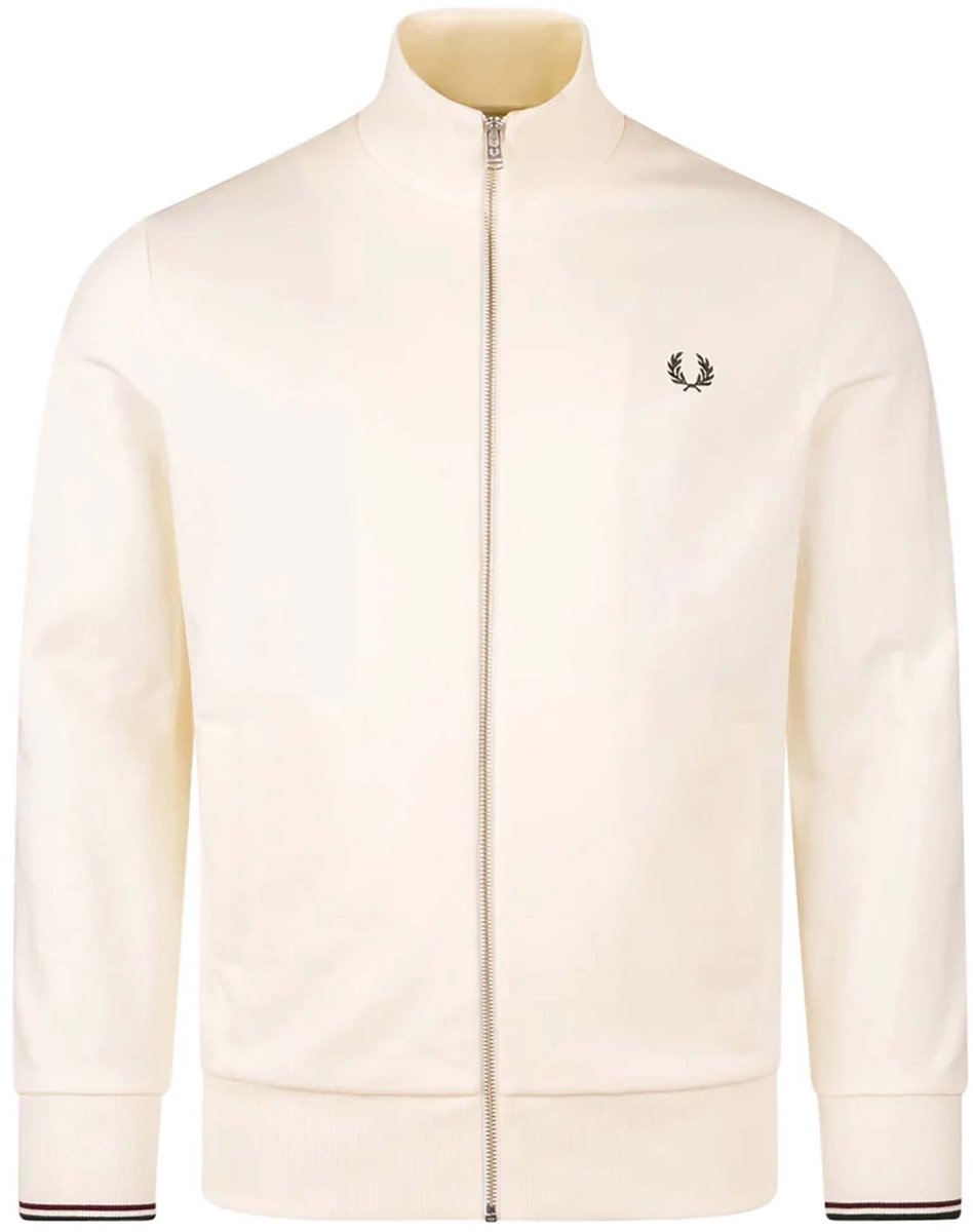 Sweatshirt Fredperry Fp Zip Through Sweatshirt Fashion Wear Volwassen Beige