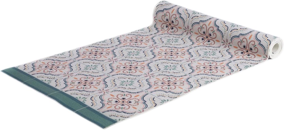 Yogamat PVC - Pilatesmat Antislip - Sporten Thuis - Tegeldesign - 91 x 10 x 10 cm - Multicolor