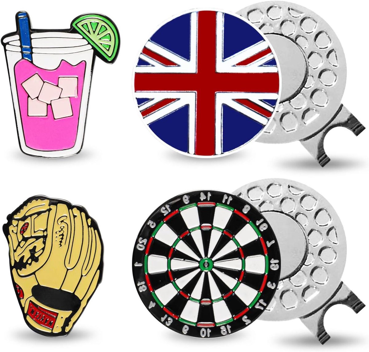 Golfhoed Clip - Ball Marker - Golfen Verbeteren - Magnetische Bevestiging - 24.4 mm - Stijl 8