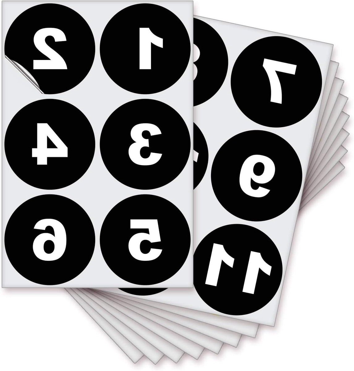Nummer Stickers - Genummerde Labels - Inventaris Beheer - Zelfklevend - 3 inch - Zwart