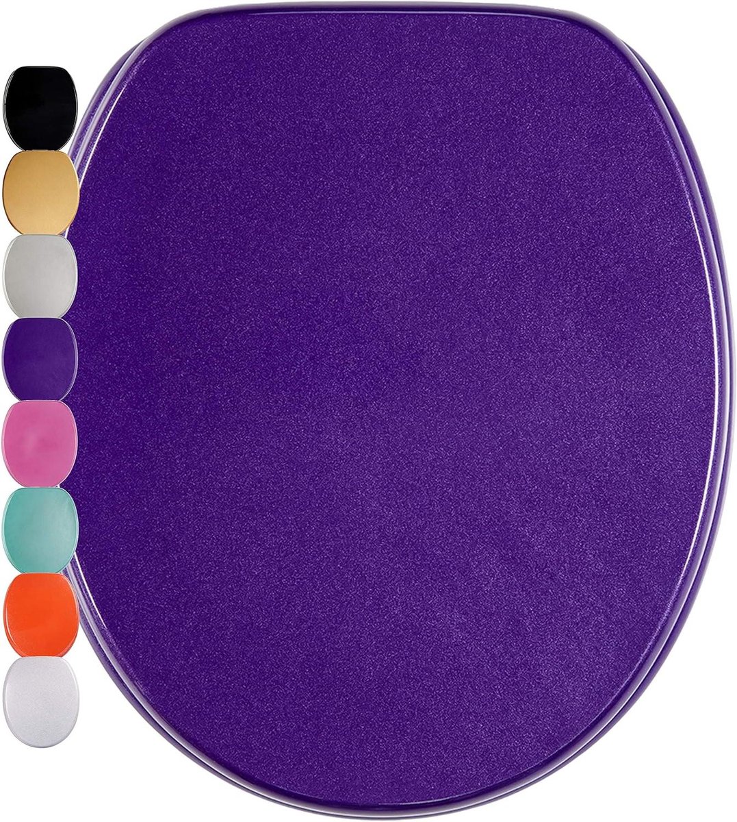 Toiletbril met Glitter - WC-bril toiletdeksel - Badkamer Decoratie - Softclose Mechanisme - Universeel - Paars