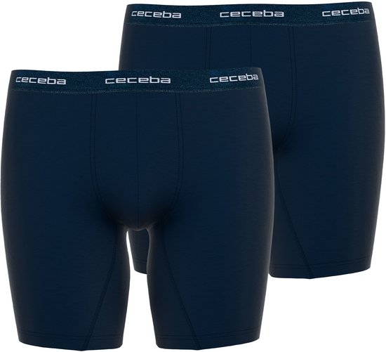 CECEBA New Classics - 2-pack Heren cyclist boxer - extra lange pijpen - Blauw