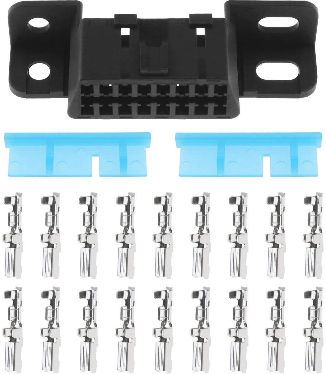 Allecto - 16-pins vrouwelijke connector - Auto-adapter voor voertuigen - Hoogwaardige kwaliteit - Aansluiting - Geschikt voor dashboardp...