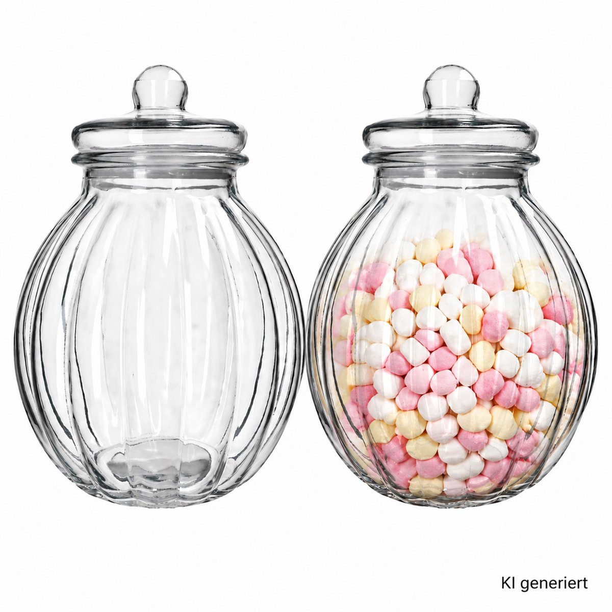 2er Set Vintage Bonbonglas 5,2L met glazen deksel - 23467584