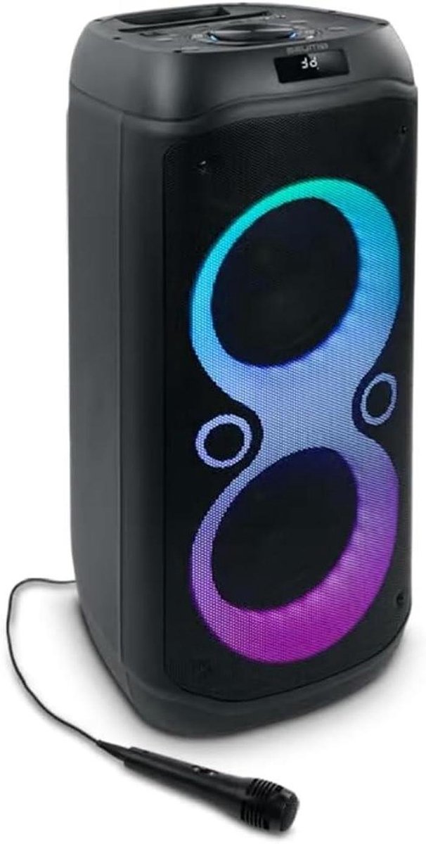 Bluetooth Speaker - Muziekbox Draagbaar - Muziek Afspelen - Dubbele Microfooningang - 38 Centimeter - Zwart