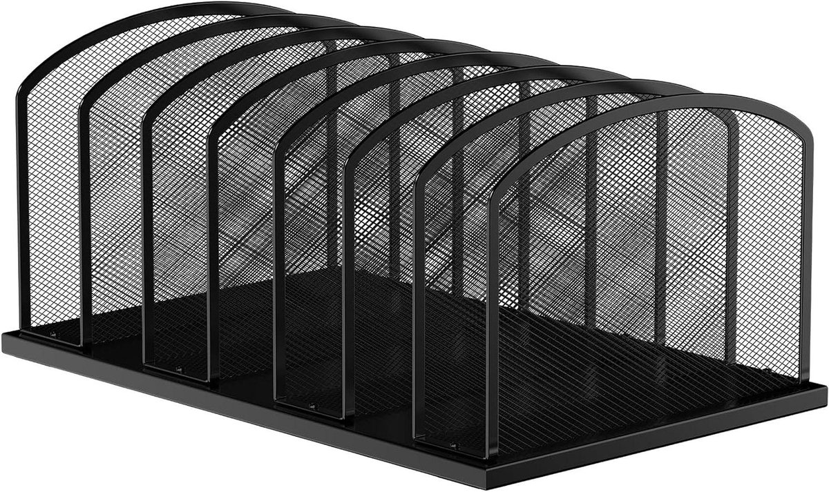 Bureau File Organizer - Dossierhouder Sorter - Bureau Organiseren - 7 Ruime Secties - 2.5 Inch Opening - Zwart