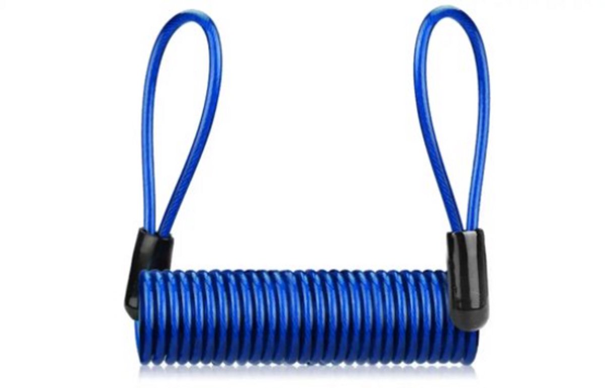 Rieba® Schijfremslot Reminder - Reminderkabel voor Schijfremslot - Kabelslot Reminder - 150 cm x 4 mm - Geschikt voor Scooter Motor Fiets Step Elektrische Fiets en Bakfiets - Blauw
