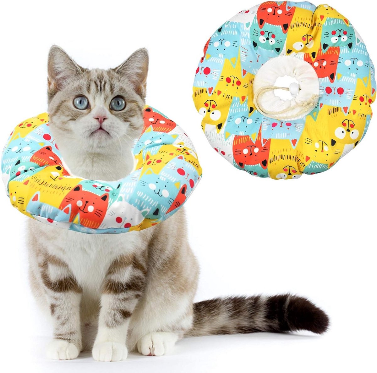 Zachte Herstelband voor Huisdieren - Verstelbare Beschermring van Katoen voor Katten en Honden (S) - Comfortabel en Veilig