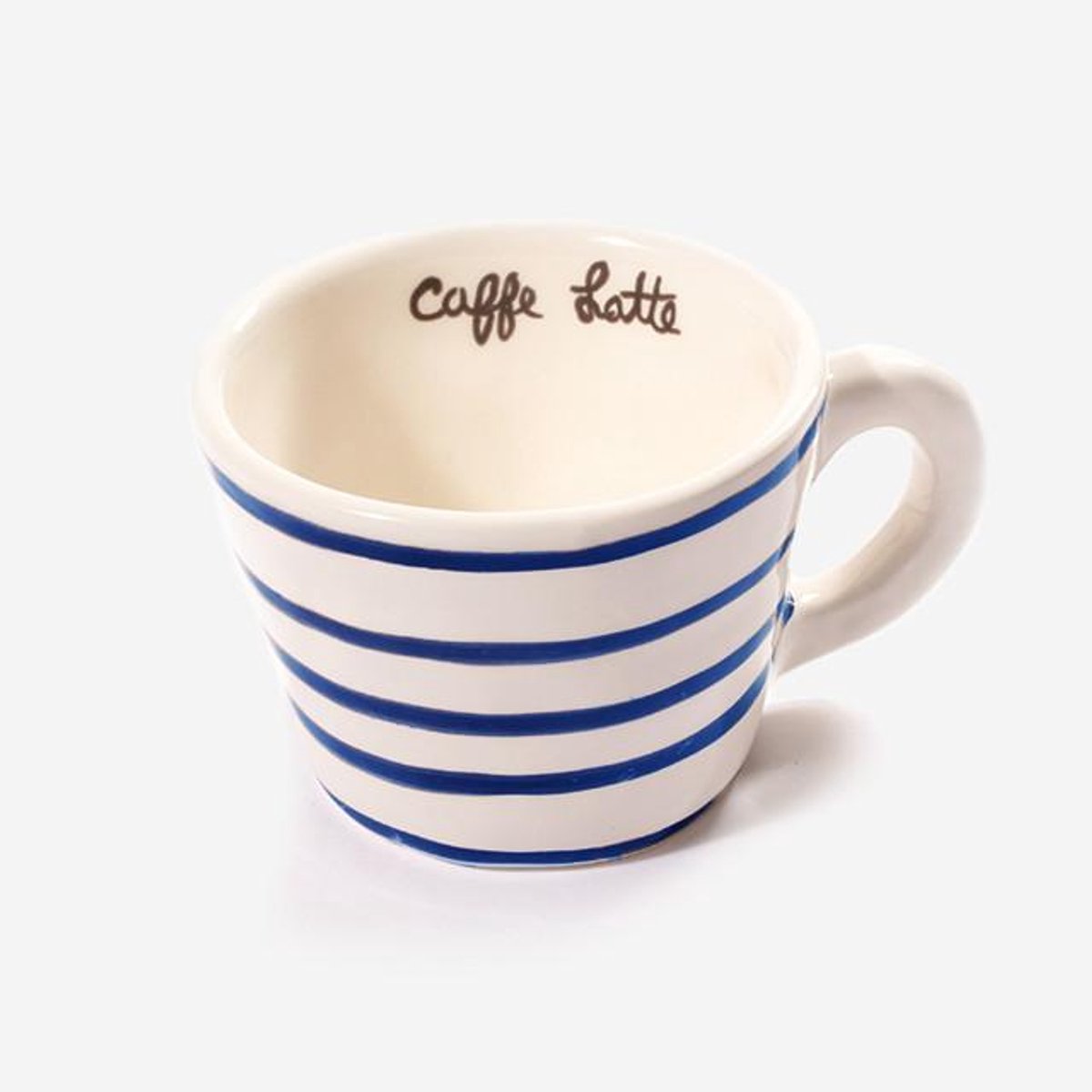 Set van 2 - Cup latte blue stripes - Agneta Livijn - handgemaakt - duurzaam
