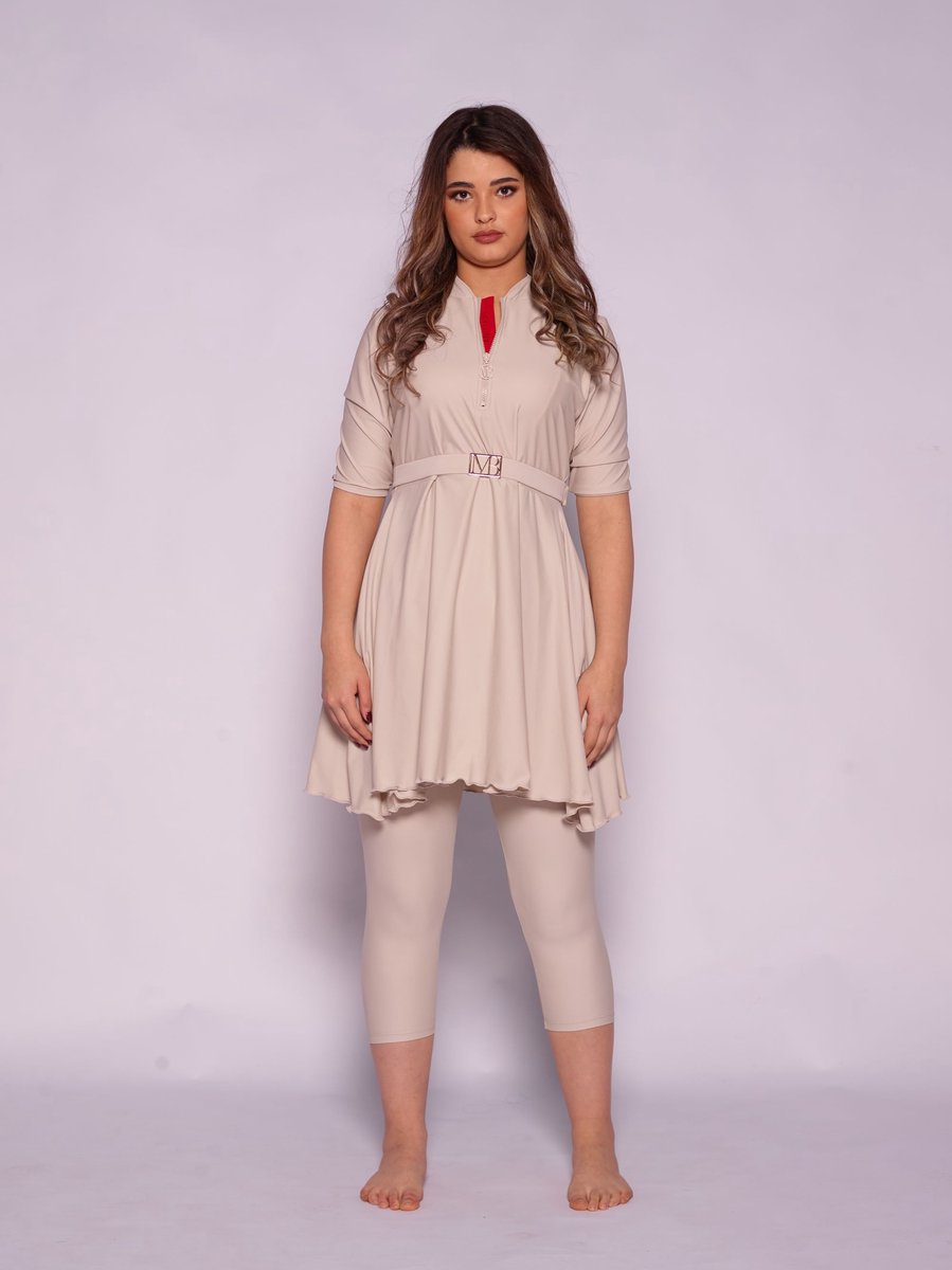 MYKINY BRAND - Semi burkini - Naira - Beige bone - Maat M - Waterafstotend