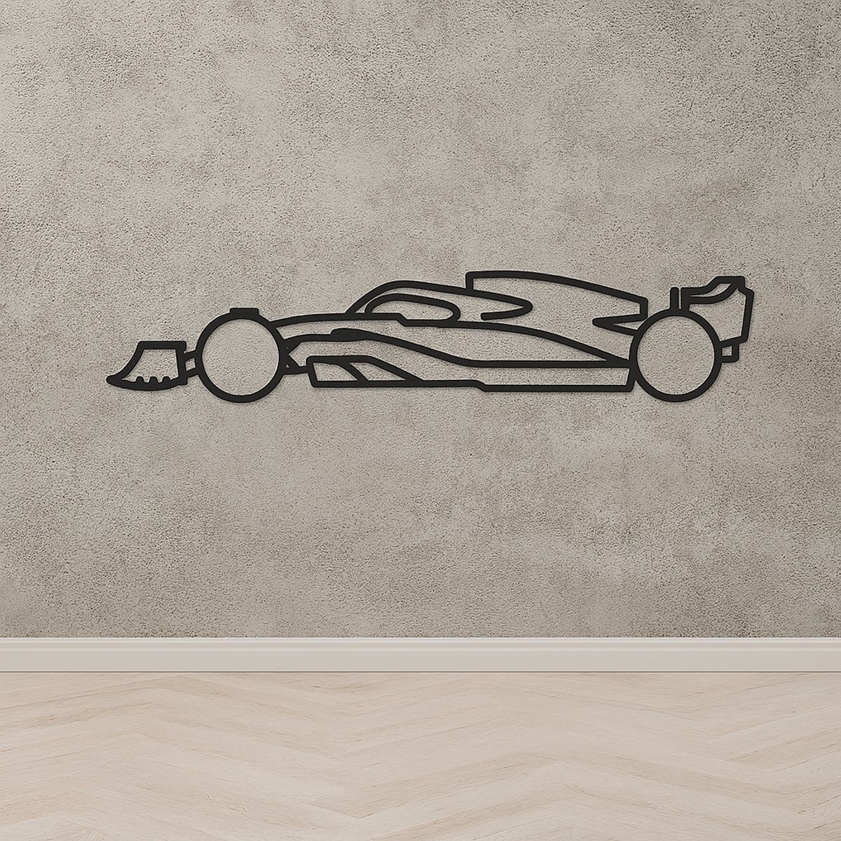 Formule 1 auto - 2025 - RB21 - Wanddecoratie - Max Verstappen - 2025 - XXL 97x21cm - Hout - Mat zwart - F1 - Raceauto