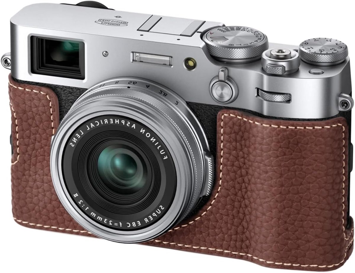 Leren Camera Half Case voor Fujifilm X100VI - Bescherming, Stijl en Functionaliteit in Bruin