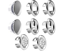 8-delige set overloopringen voor badkamer en keuken, ronde deksel voor wastafeloverloop, decoratieve afdekking voor wastafeloverloop, waterdichte oplossing voor sanitair