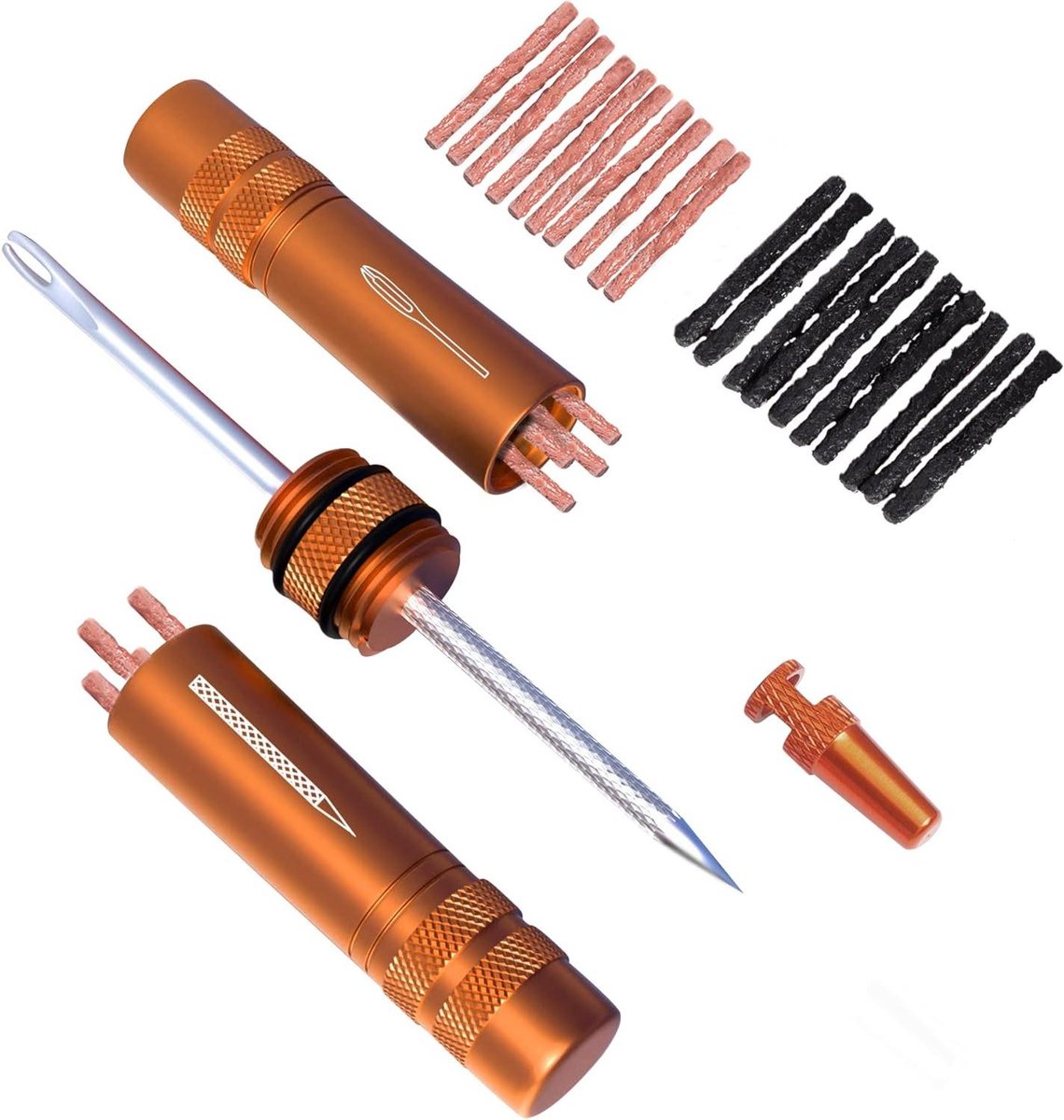 Tubeless Bandenreparatieset - Fietsband Reparatie - Lekke Banden Herstellen - Snelle Reparatie - 13.79 x 7.29 cm - Oranje