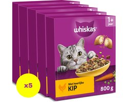 Whiskas Kattenbrokken - Adult 1+ - Adult - Kip - doos 5x800g