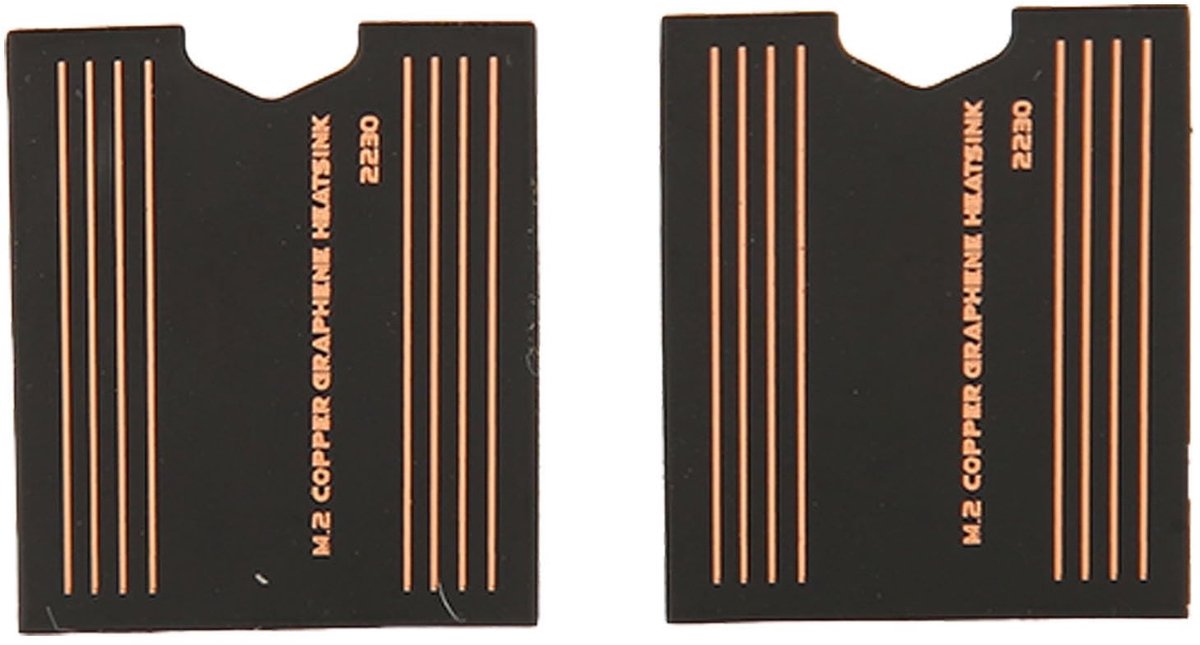 Allecto - M.2 SSD Thermische Pad - Koellichaam voor 2230 SSD - Verbeterde warmteafvoer - 2 Stuks - Messing en grafeen - Geschikt voor laptopgaming ...