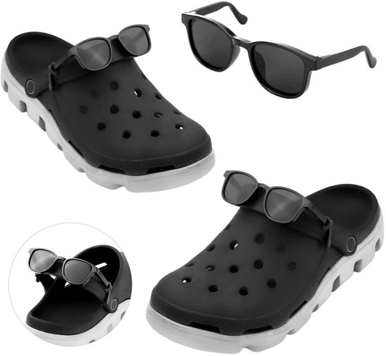 Allecto - Zonnebril Schoendecoratie - Grappige Schoenbedels - Schattige Schoenenaccessoires - Zwart - Voor Dames en Heren - Feestartikelen van Merkloos — afbeelding 2