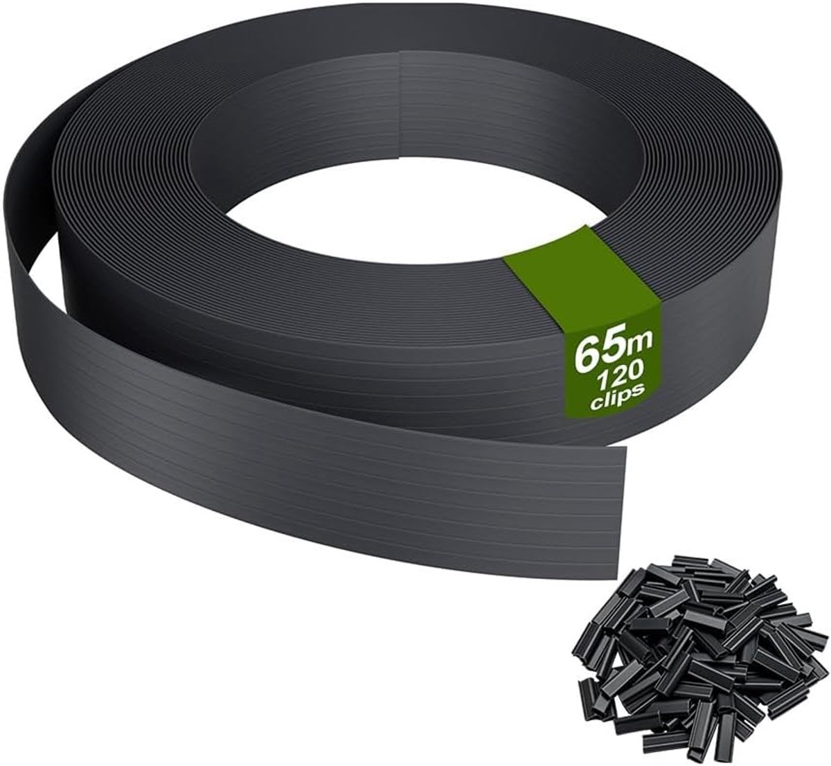 Aufun privacyrol voor dubbelstaafmat hekwerk – 65 m x 5 cm, PVC, UV-bestendig, inclusief 130 bevestigingsclips, windscherm voor tuin, balkon of terras, antraciet