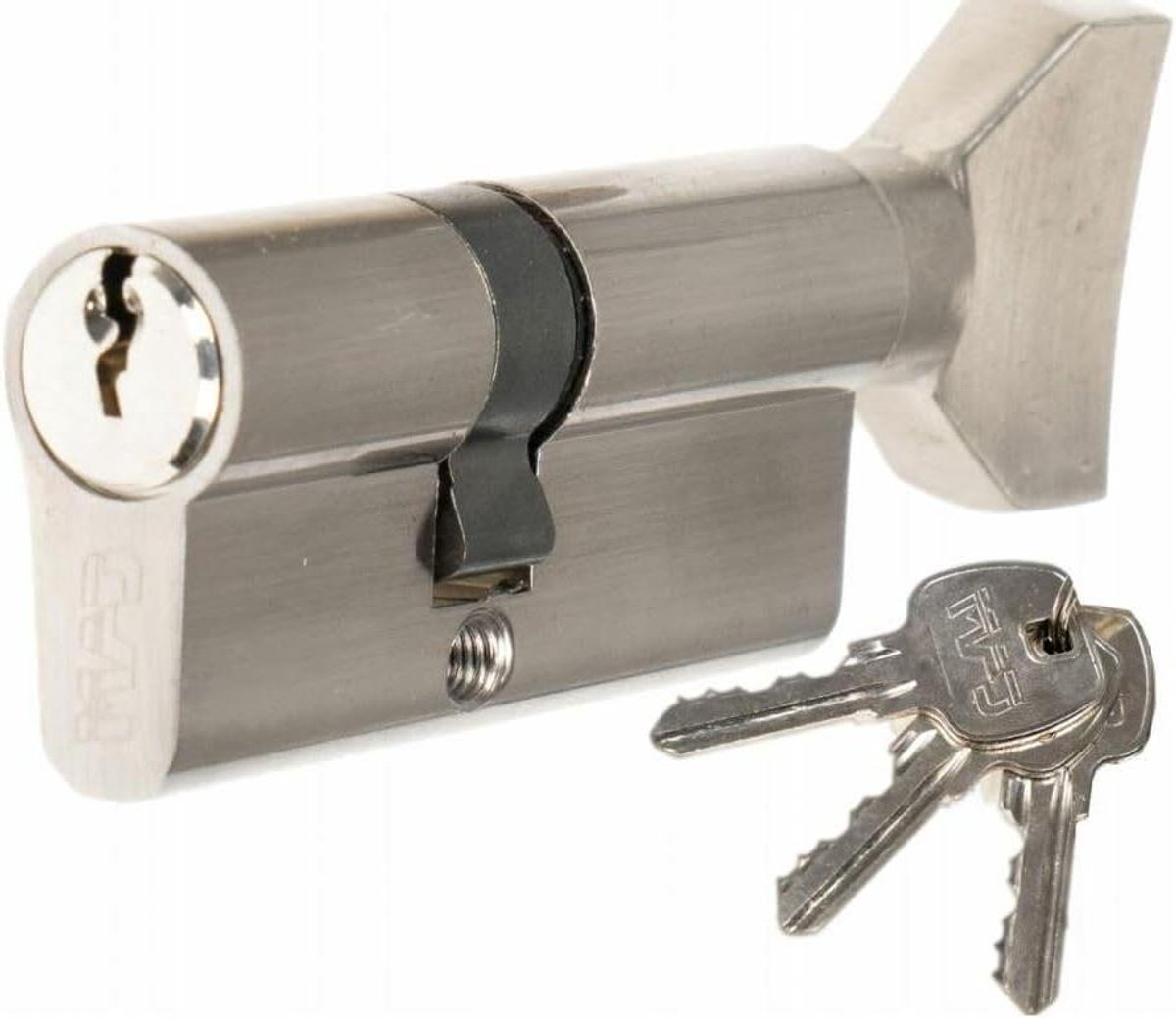 Knopcilinder Deurslot - Cilinderslot Profielcilinder - Deuren Beveiligen - Met Knop aan Binnenzijde - 80mm - Zilver