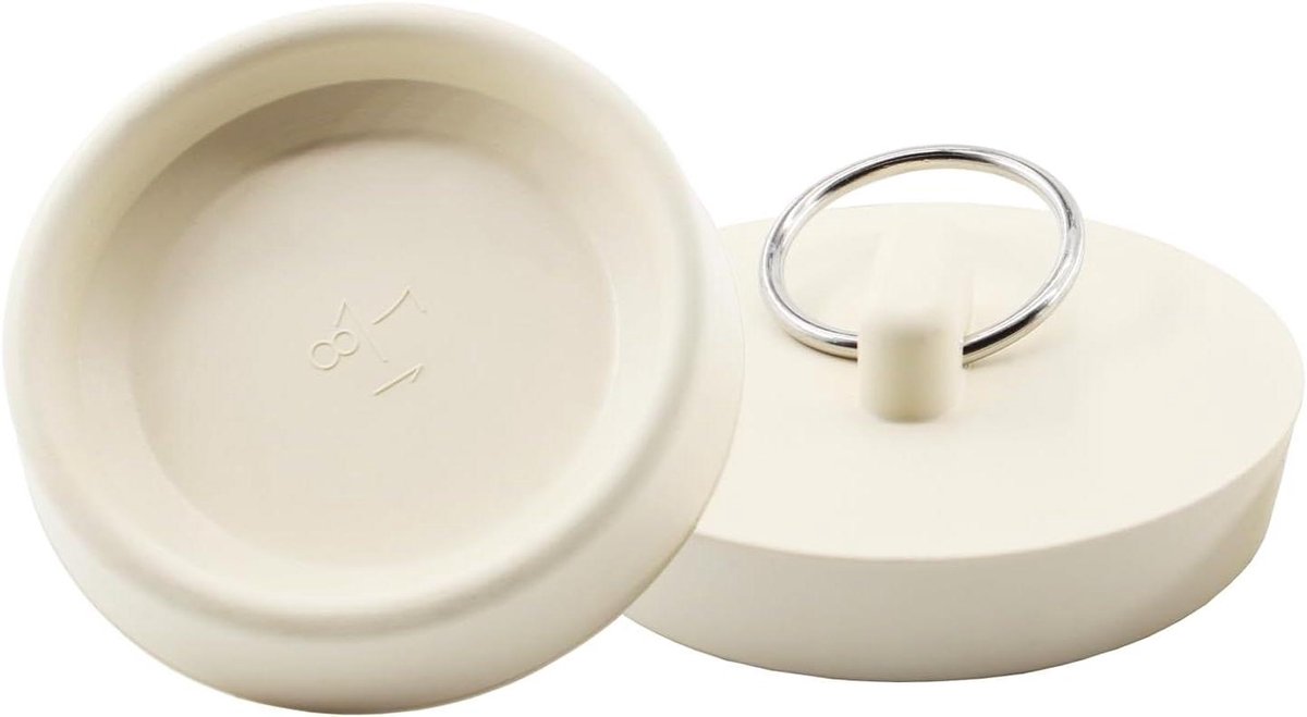 Rubberen Douche Stopper - Badstop Badplug - Water Dicht Maken - Met Ophangring - 48-49.5mm - Wit