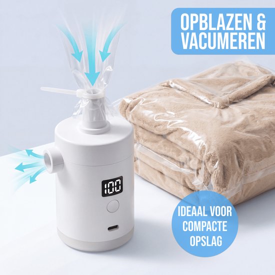 Senzo Elektrische Pomp - Luchtbed Pomp - Luchtpomp - Zwembad - 4000 mAh - 280 L/M - Met Lamp van Merkloos — afbeelding 5