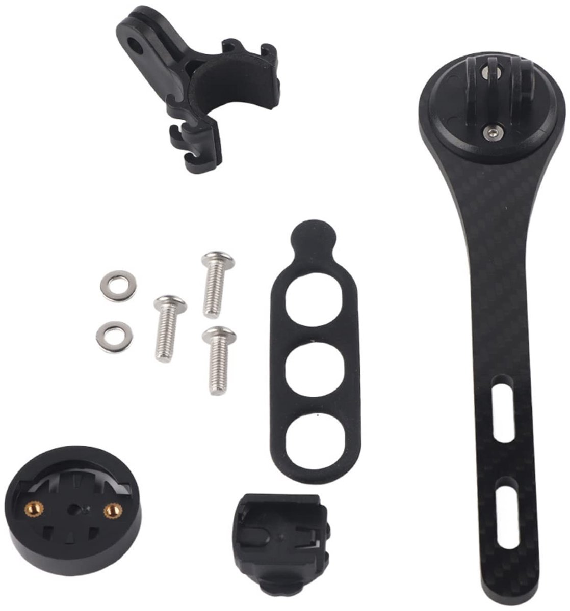 Allecto - Fietscomputer Houder - Carbon Fiber Handvat - Voor Bryton en Garmin - Fietsaccessoire - Stevige Bevestiging - Geschikt voor Sportfietsen