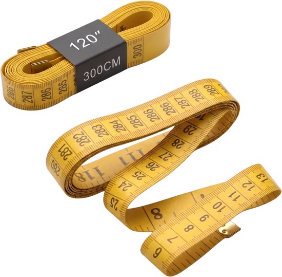 Knaak Meetlint - 3 meter - Geel - Omtrekmeter - Lichaam - Rolmaat - Naaien - 1 stuk