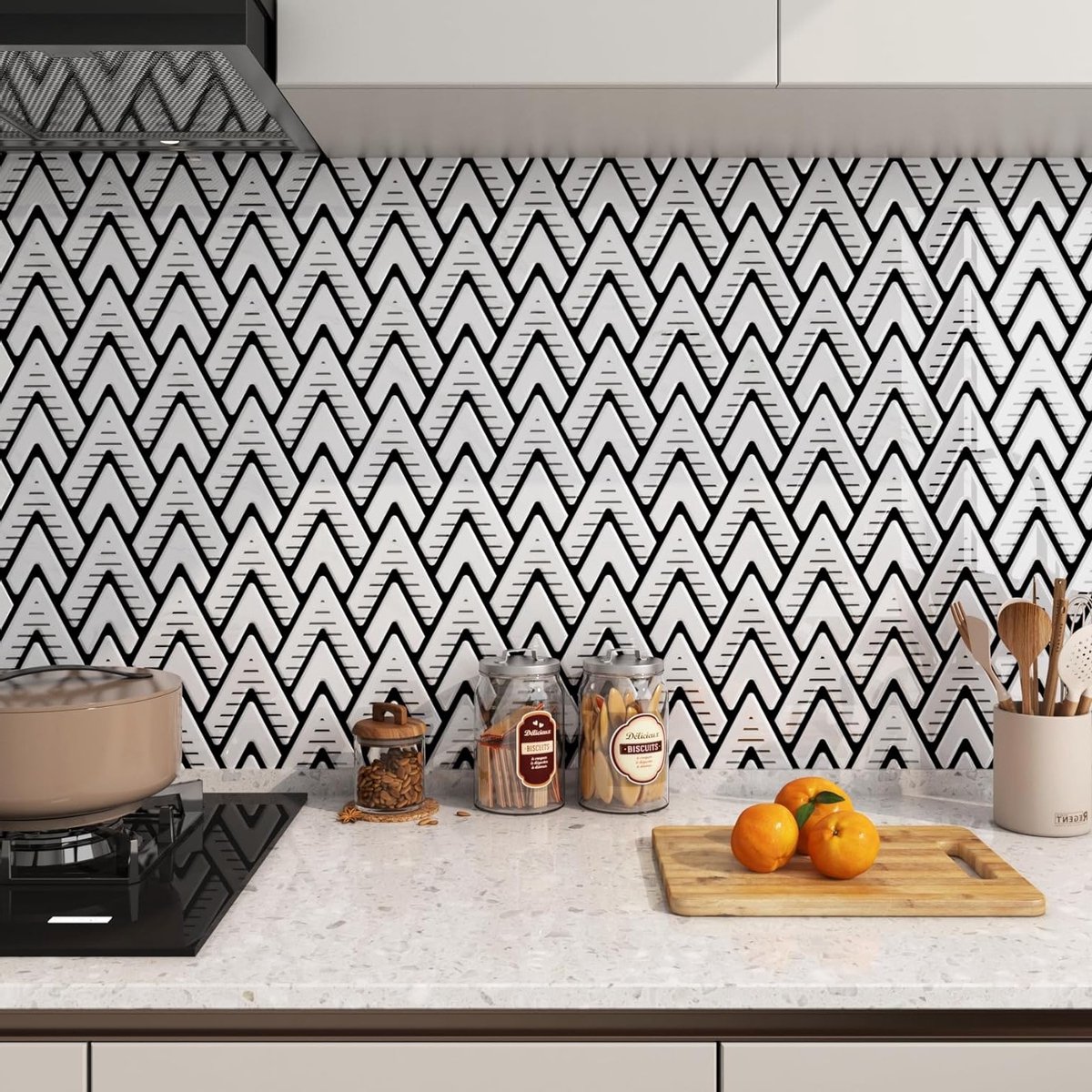 Zelfklevende Wandtegels voor Badkamer en Keuken - Waterdichte Herringbone Mosaïektegels 30