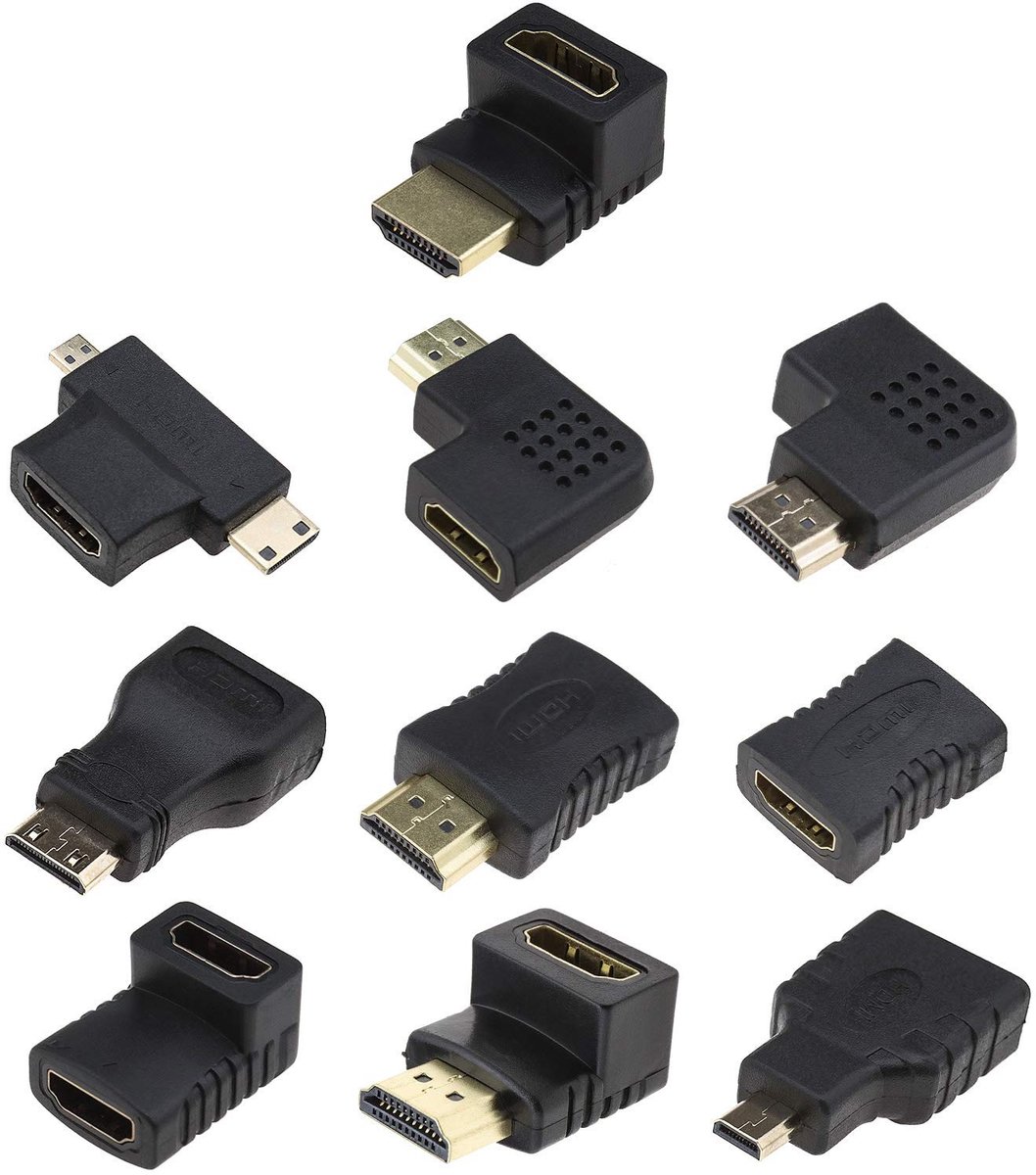 HDMI-Adapter Set - Verbindt HDMI naar Mini-HDMI/Micro-HDMI - 10 Stuks