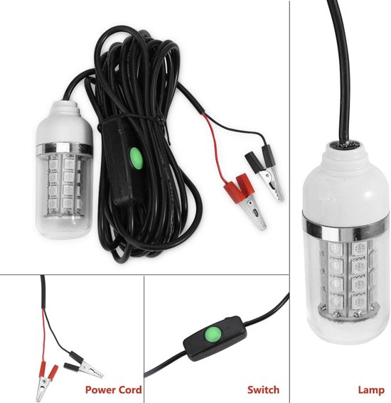 Allecto - Onderwatervissen Lamp - Fishfinder Light - Waterdicht en Anti-Roest - 108LED Beads - Onderwaterlicht - Geschikt voor Vissers - Kleur: Groen — afbeelding 2