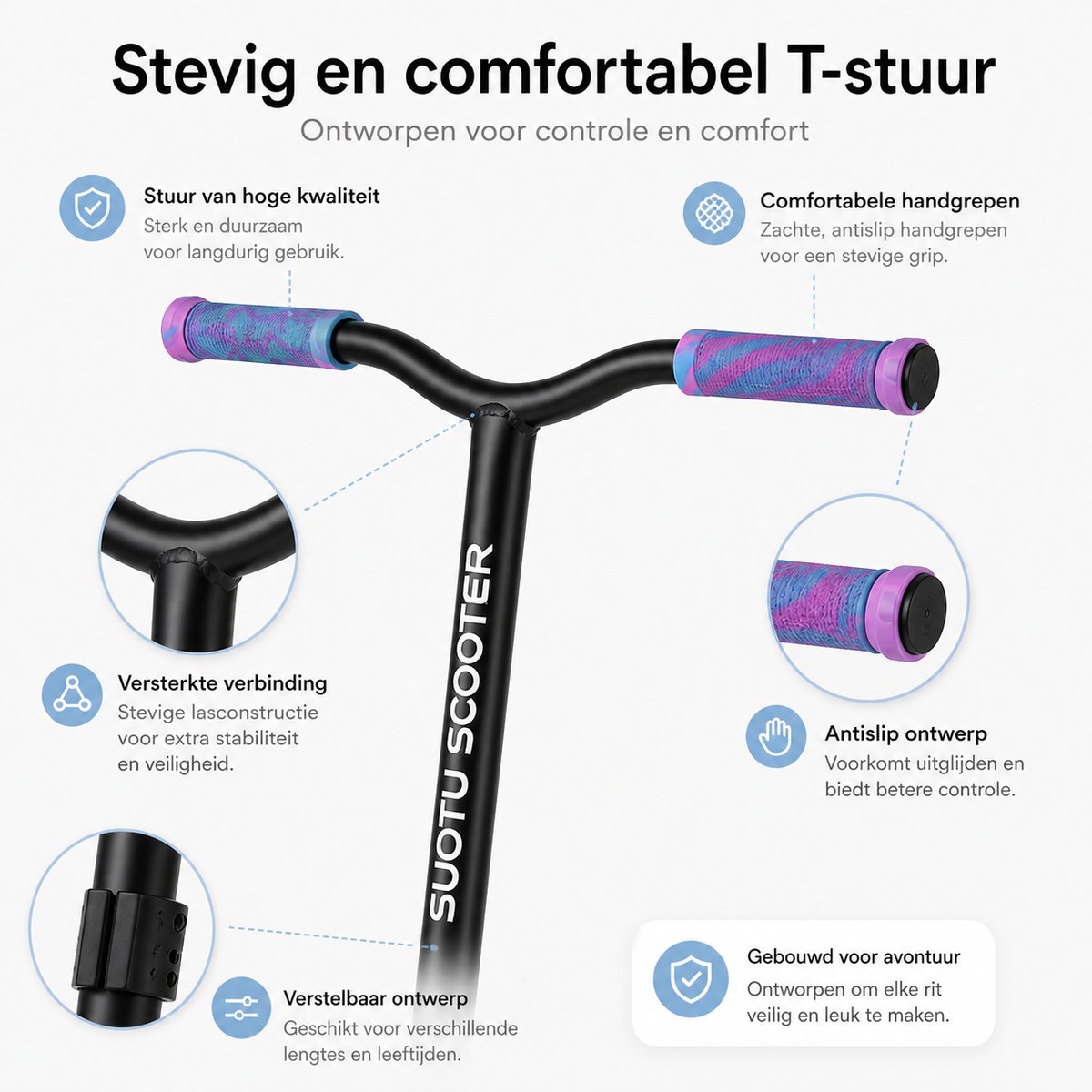 Suotu Stuntstep - Stuntstep Jongens en meisjes - 100KG - Kinderstep - Aluminium - Blauw/Roze — afbeelding 3