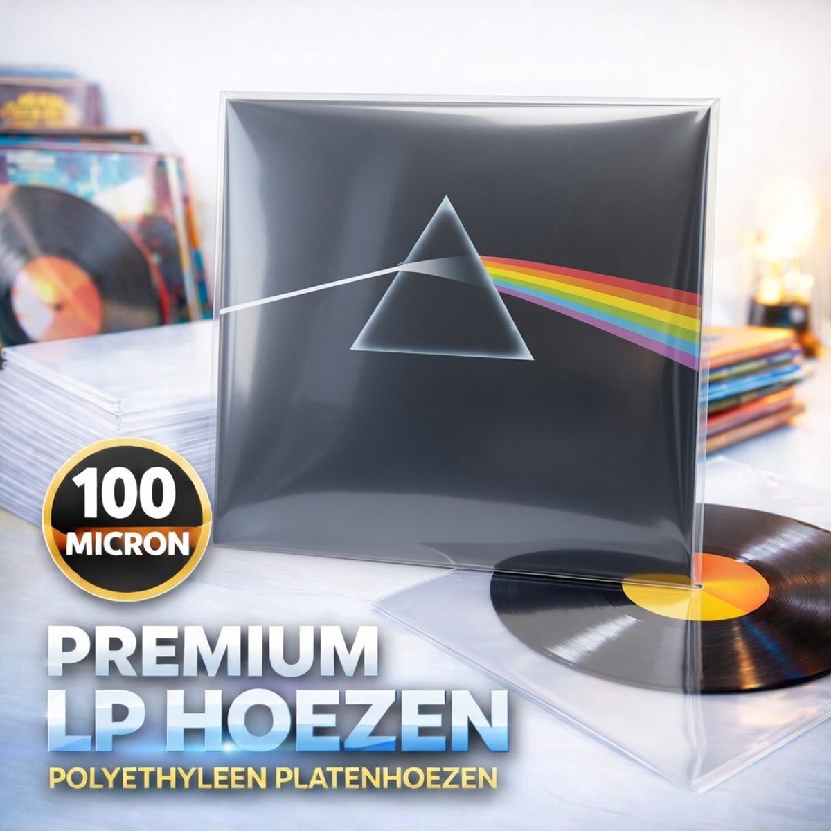 100 Enkele & Dubbele LP Hoezen mat - GOEDE Kwaliteit (100 micron) - Buitenhoezen / Beschermhoezen voor Vinyl Platen - 12 inch